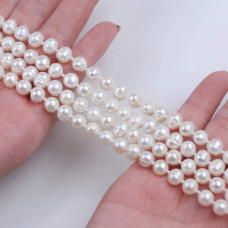 White potato pearl necklace