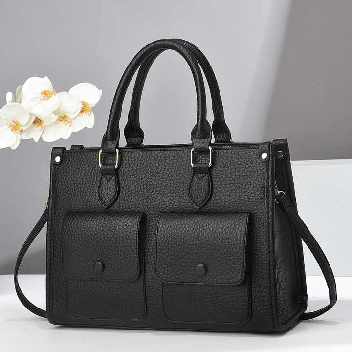 Stylish Lychee Pattern Large Capacity Tote Bag