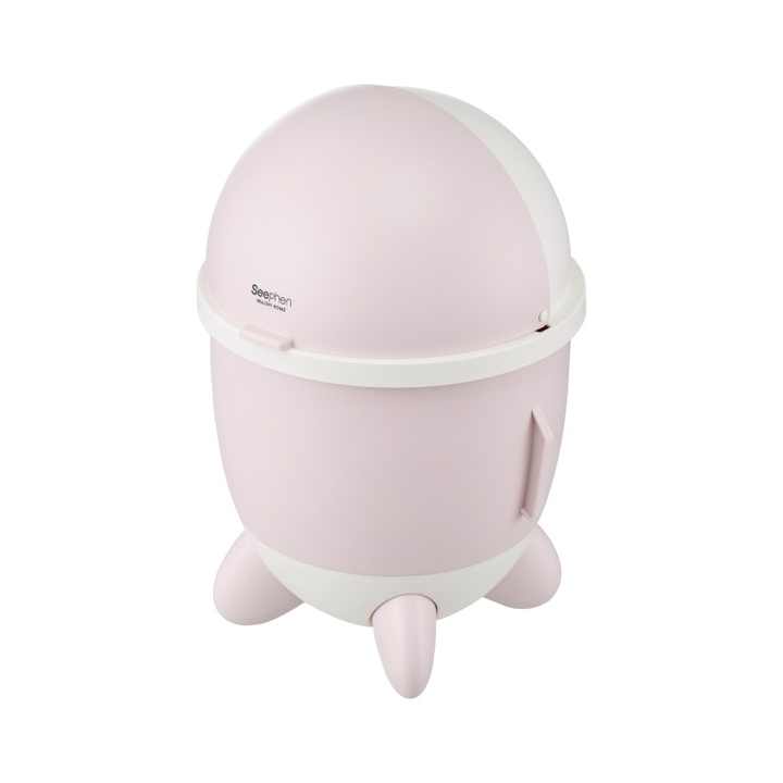 صندوق قمامة بلاستيكي بتصميم صاروخ