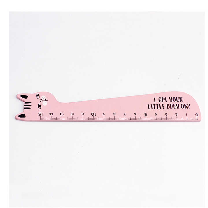 Cute Kawaii Cat Wooden Ruler 15cm for Kids Girls Gift School Office Supplies Measuring Tools Stationery