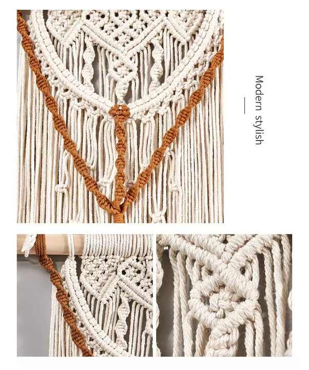 Modern Handmade Customs Macrame Bohemian Wall Hanging Tassel Tapestry