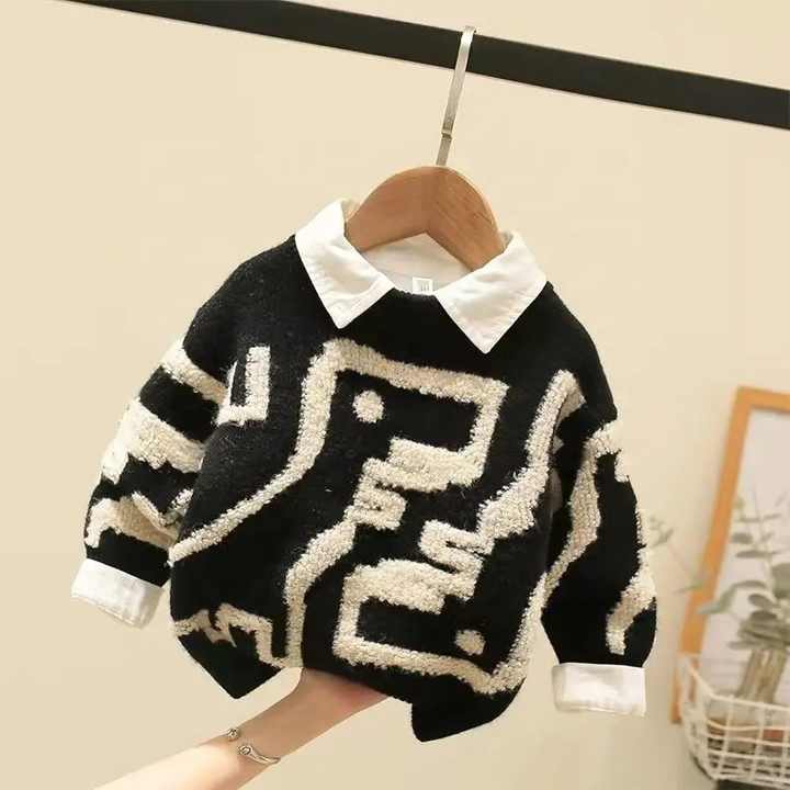 Boys' T-Shirt, Boys' Long Sleeve Knitted Sweater