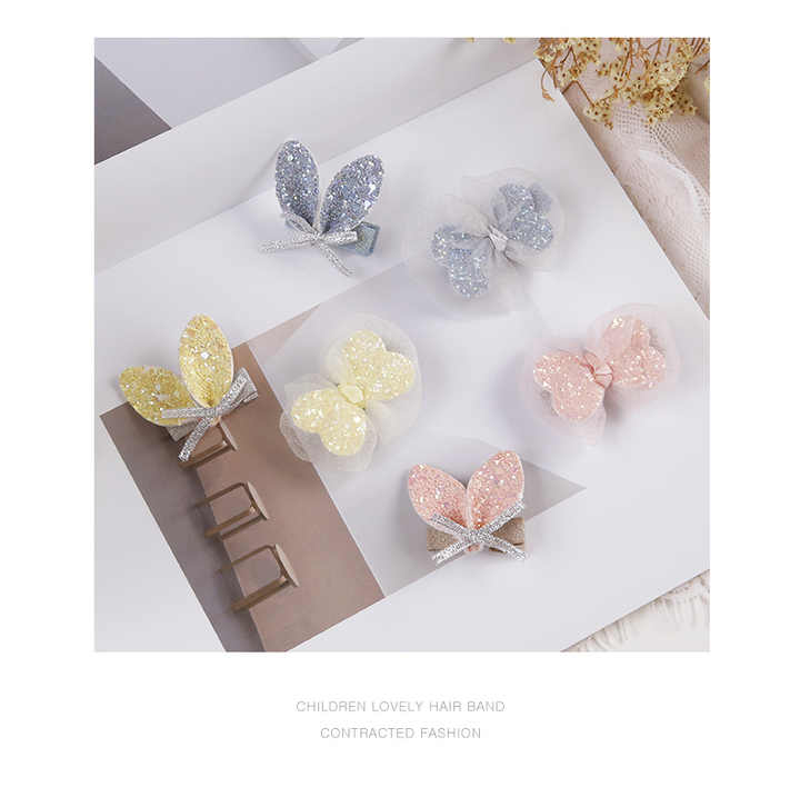 Set Wholesale Cartoon Mesh Knot Bow Hairpins