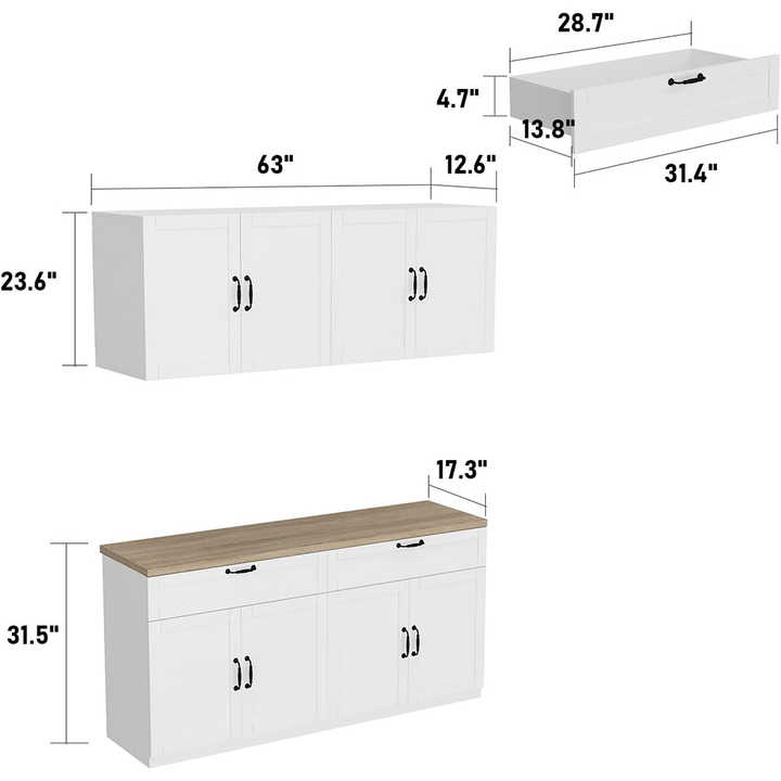 Shaped Melamine Unit Cabinets Kitchen