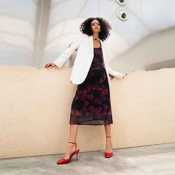 Women's patent leather high heel ankle strap pumps with custom logo design