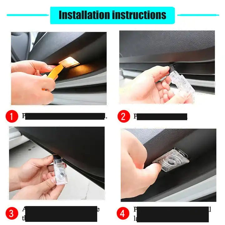 Car Door LED Welcome Light Accessories For Fiat 500x 500L Punto-01 3D Laser Logo Projector Custom Ghost Shadow Lamp