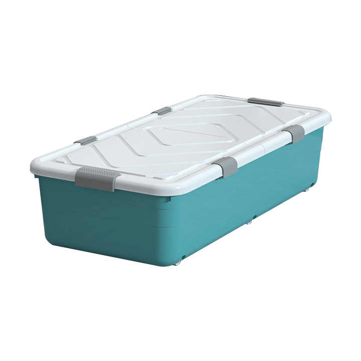 PP Stackable Plastic Bottom Box Multi-Organizer Clothes Toy Storage Bins with Wheels for Home Use