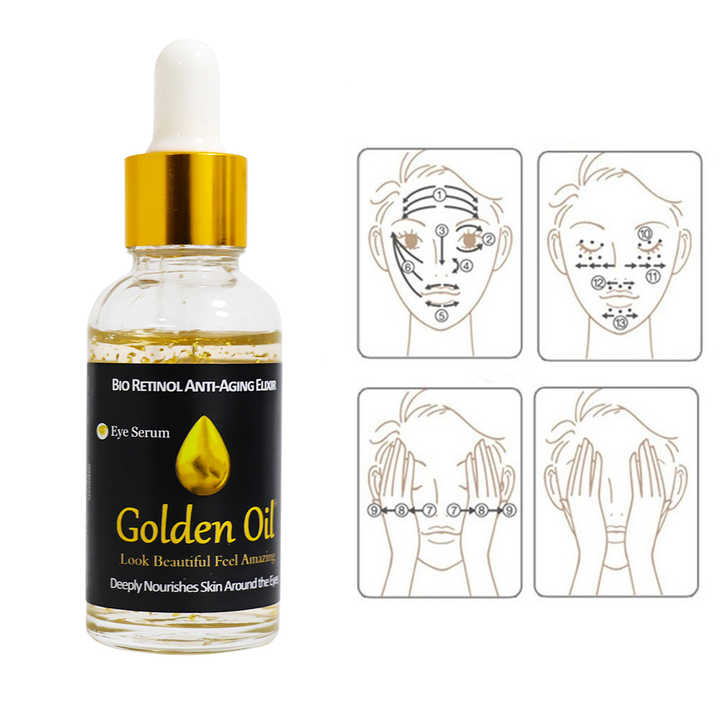 Aging Skin Care Serumسيروم بايو ريتينول الذهبي عيار ٢٤ قيراطًا،