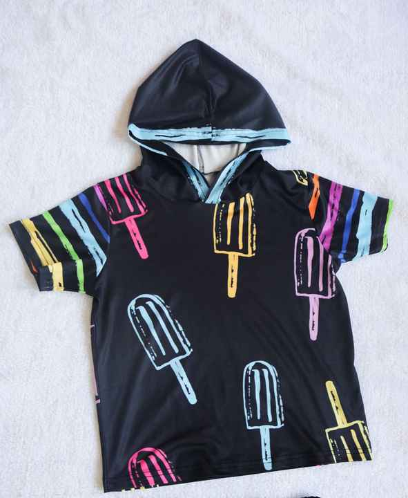 شورت اولاد ملابس اولاد مكونه من قطعتين هودي باكمام قصيرة وشورت