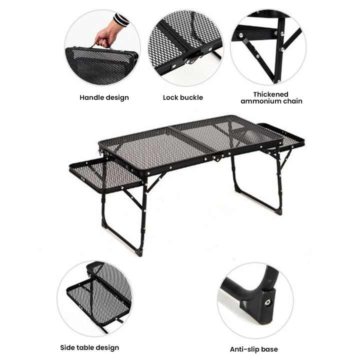 طاولة محمولة خارجية قابلة للطي للتخييم مع ارتفاع . Portable Outdoor Folding Camping Table with Adjustable