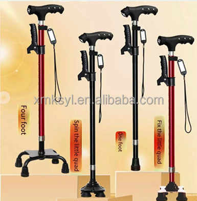 Elderly and Disabled Adjustable Aluminum Walking Cane with LED Light Foldable