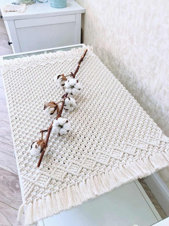 Kitchen Boho Decor Reversible Tablecloth