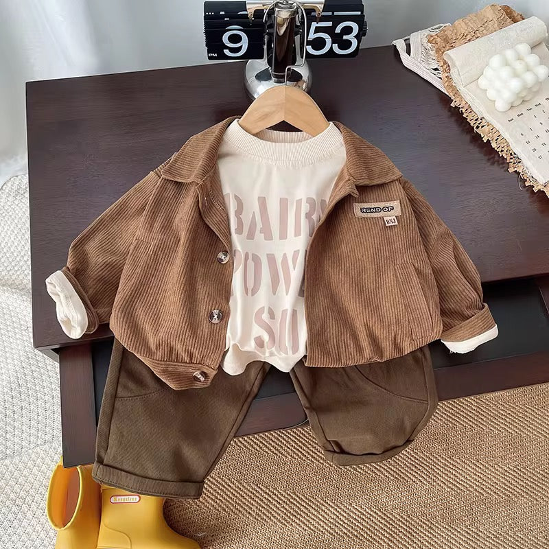 Boys' pants, shirt, pants and jacket set