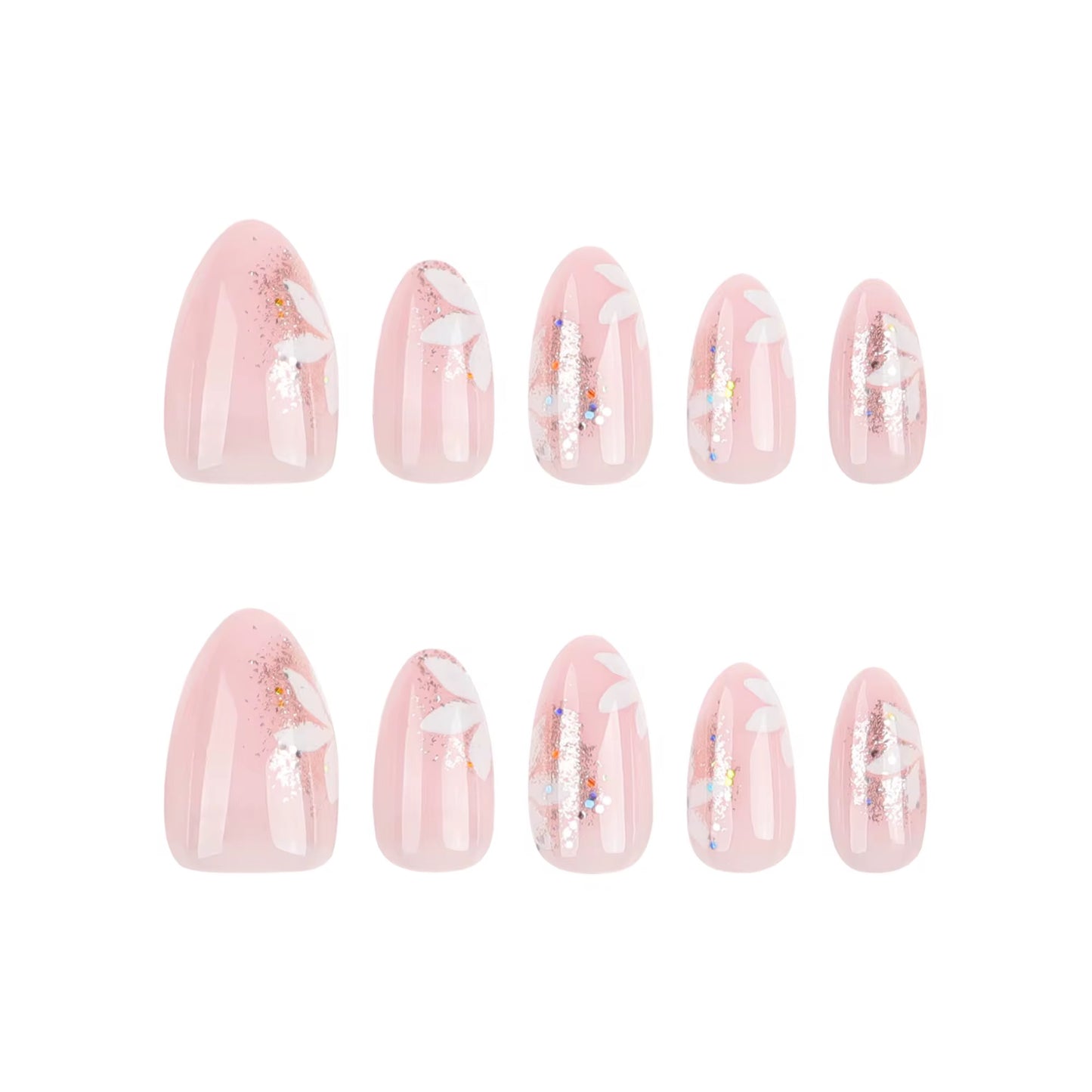 أظافر مزيفة جميلة يمكن إعادة استخدامها وتطبعها Beautiful fake nails that can be reused and printed.