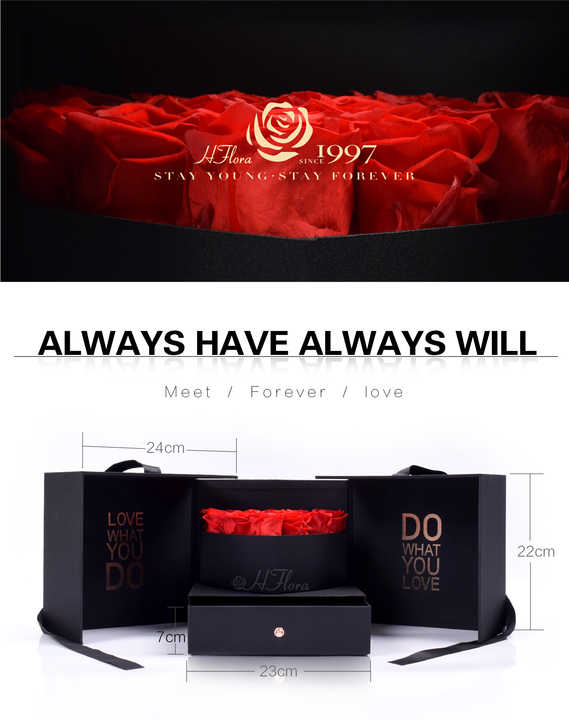 lowers Long Life Eternal Preserved Rose - Valentine's Day Gifts from HFloral, Immortal Decorative Flowers