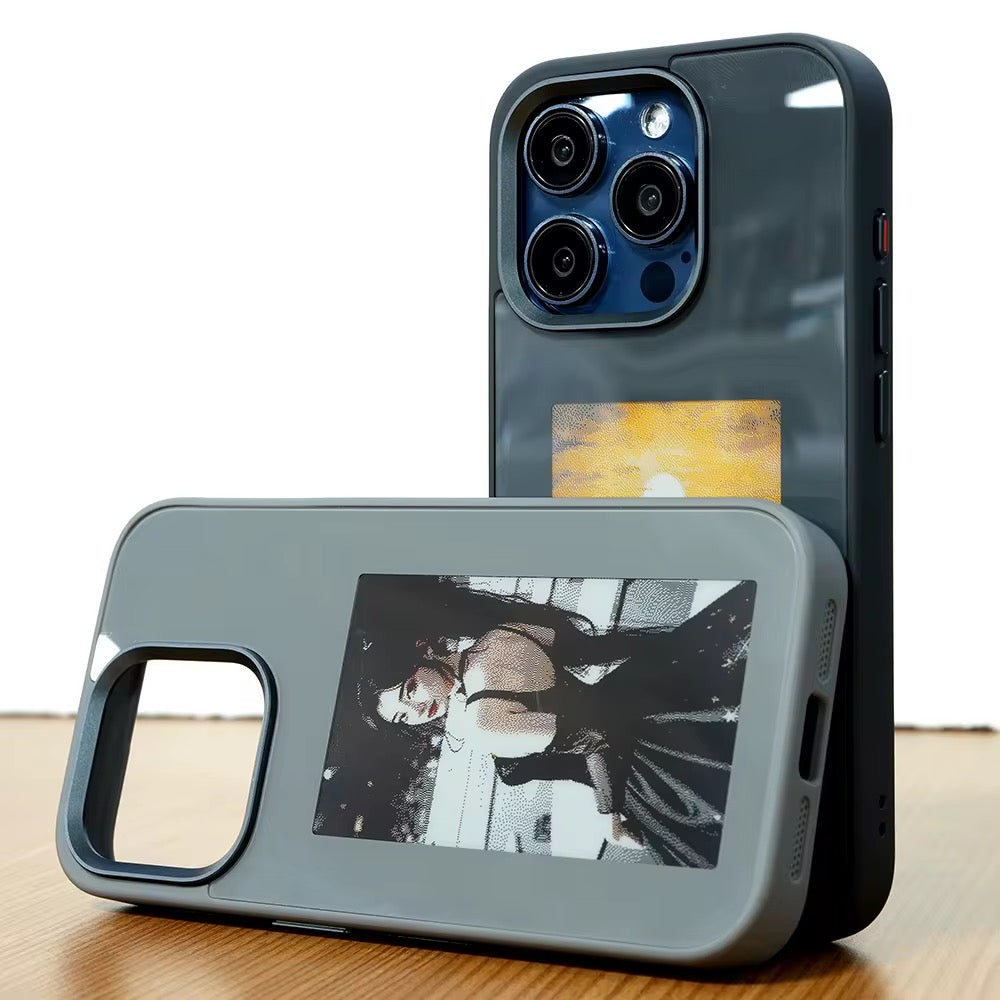 NFC  جديد 4 ألوان شاشة حبر E ذكي غطاء كمبيوتر لهاتف iPhone NFC 13 14 15 Pro Max - NFC New 4 Colors E Ink Screen Smart PC Case for iPhone NFC 13 14 15 Pro MaX