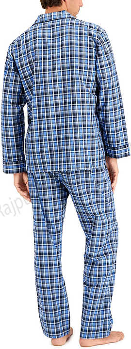 طقم نوم رجالي من الفلانيل المنقوش . Men's Plaid Flannel Sleepwear Set |