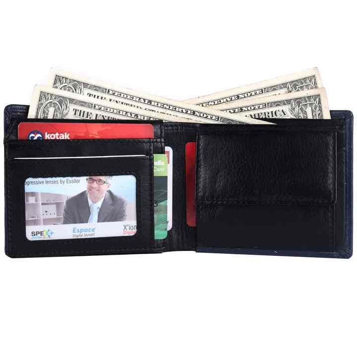 Men's Wallet - Genuine Leather Bifold Wallet with ID 