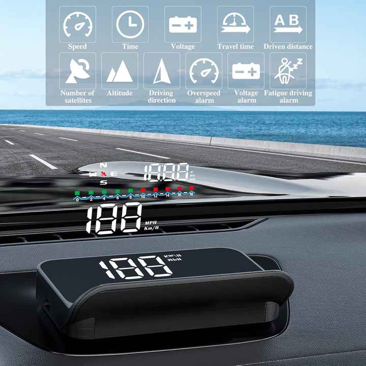 M19 Car Head Up Display GPS Digital Speedometer. 