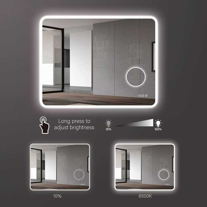 High Quality Home Decor Anti-fog Smart Touch LED Mirror 
