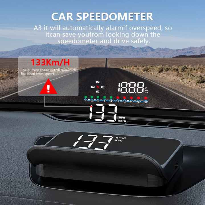 M19 Car Head Up Display GPS Digital Speedometer. 