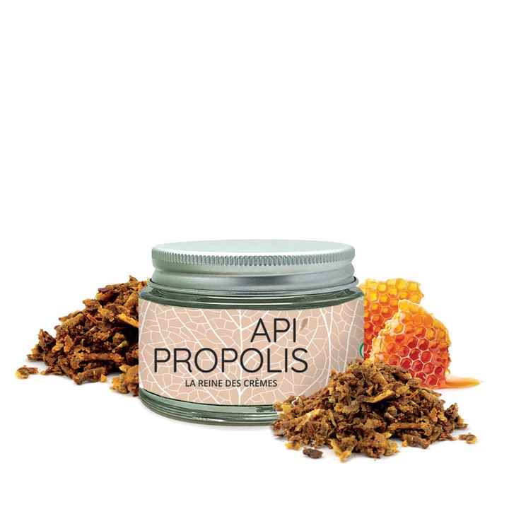 Made with Green Propolis - Dry skins - 50ml كريم الوجه العضوي Api'Propolis - طبيعي بنسبة 99% - معتمد عضويًا من Cosmos