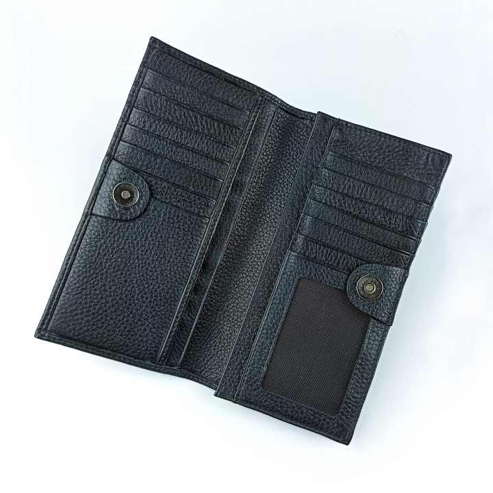 Men's High-Quality, Luxury Long Flat Genuine Leather Wallet 