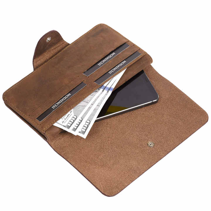 High Quality Genuine Leather Men's Long Wallet, 
