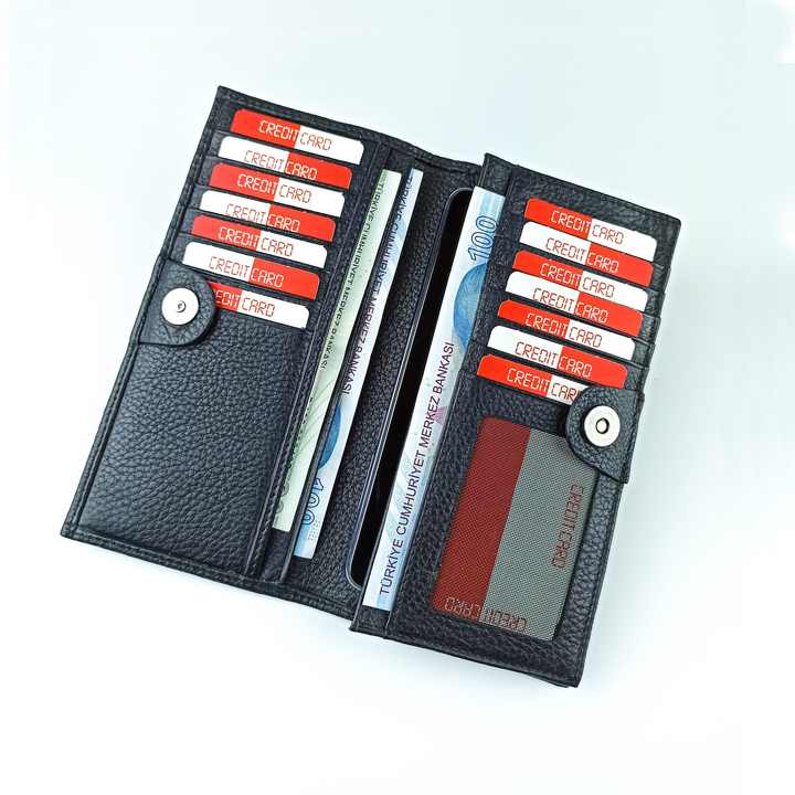 Men's High-Quality, Luxury Long Flat Genuine Leather Wallet 