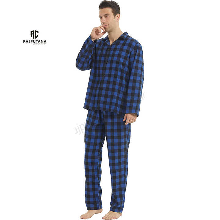 طقم نوم رجالي من قطعتين من الفلانيل . Men's 2-Piece Premium Flannel
