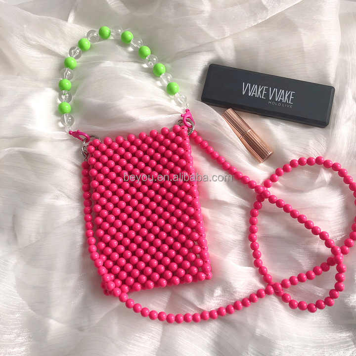 New women's handbag in hot pink and green