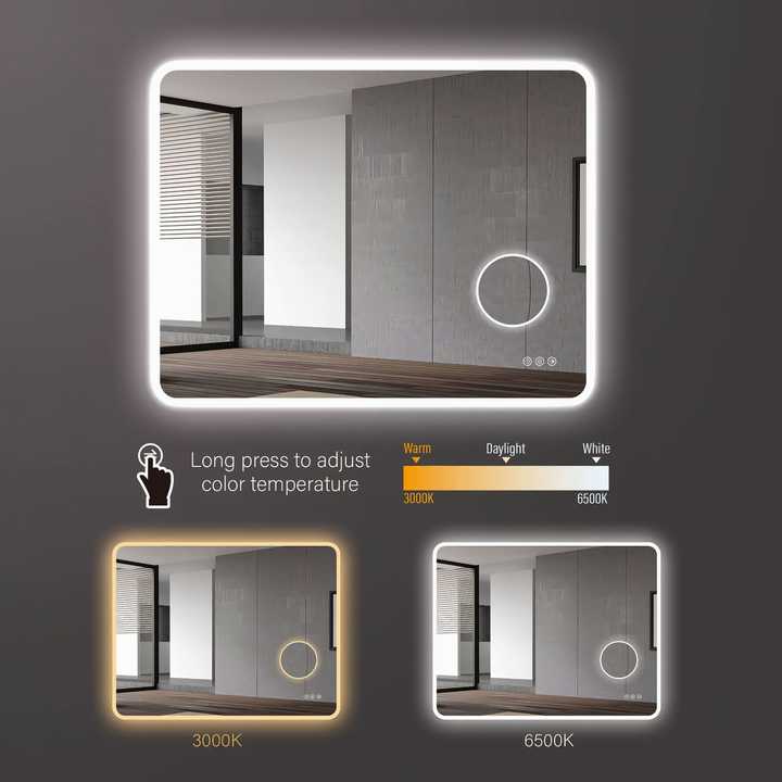 High Quality Home Decor Anti-fog Smart Touch LED Mirror 