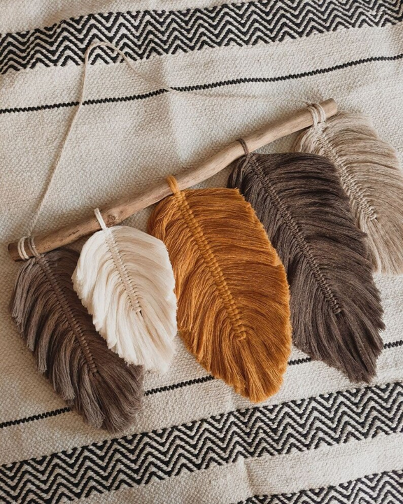 INZ Boho Macrame Woven Leaf Tassels Decor. 