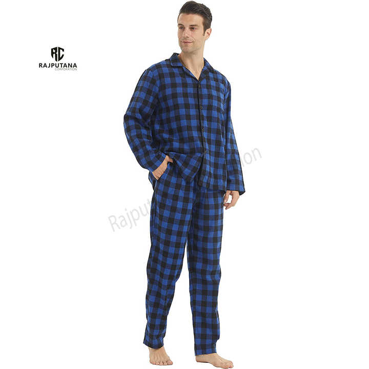 طقم نوم رجالي من قطعتين من الفلانيل . Men's 2-Piece Premium Flannel