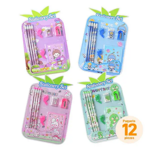 Pack of 12 School Stationery Kits 