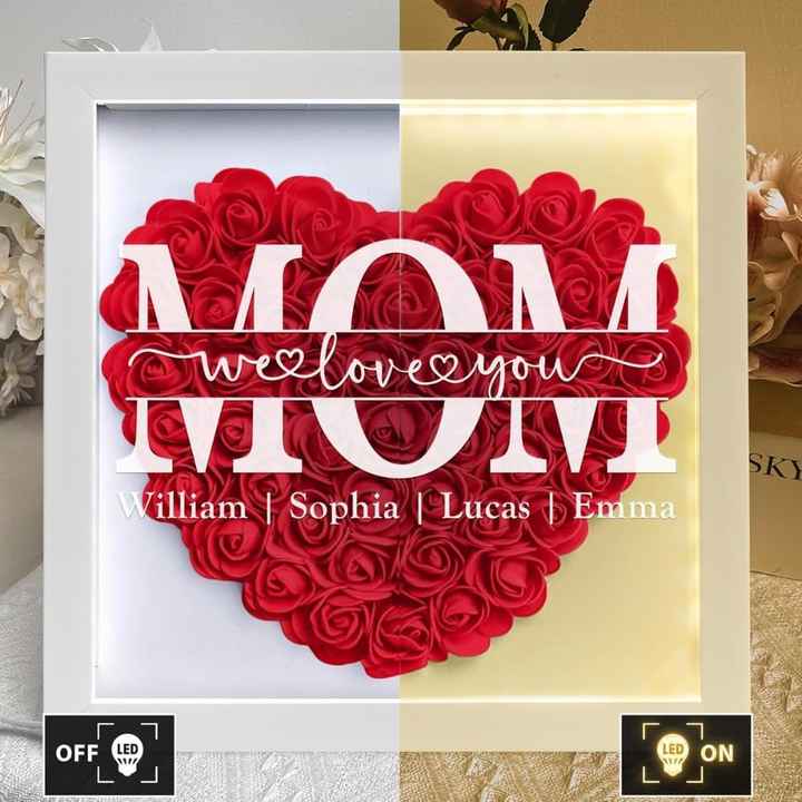 Birthday Gifts for Mum Friends Sisters- صندوق زهور LED أحمر مخصص مقاس