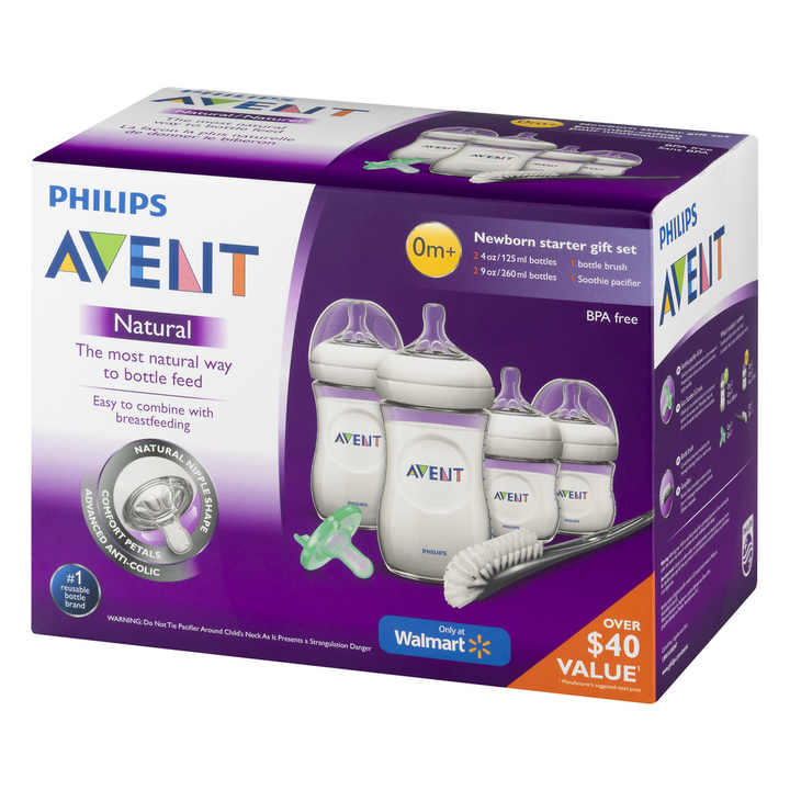 فيليبس أفنت زجاجة طفل طبيعية خالية من بيسفين لحديثي الولادة - Philips Avent Natural BPA-Free Newborn Baby Bottle