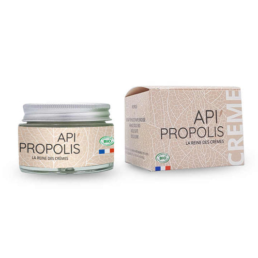 Made with Green Propolis - Dry skins - 50ml كريم الوجه العضوي Api'Propolis - طبيعي بنسبة 99% - معتمد عضويًا من Cosmos