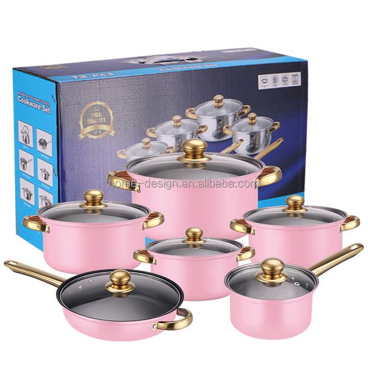 12-Piece Stainless Steel Non-Stick Kitchen Utensil Set Including Cooking Pot for Kitchen Use Metal 