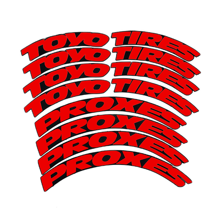 YO TIRES PROXES Tire Letter Stickers PVC Car Body Decor Decals with Lever Letters 