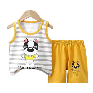 شورت اولاد صيفي مع ستره بدون اكمام