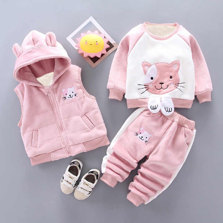 Thickened Cartoon Bear Print Children's Suit Spring 