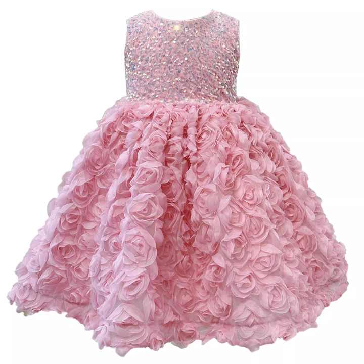 Summer Pink Flower Baby Girl Dresses 