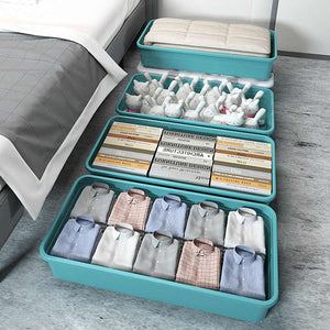 PP Stackable Plastic Bottom Box Multi-Organizer Clothes Toy Storage Bins with Wheels for Home Use 