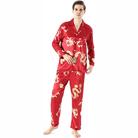 Men's Digital Printed Satin Sleepwear 