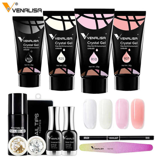 مجموعة فيناليزا الكاملة للأظافر، جل لتمديد الأظافر شبه الدائمة - Venalisa Nails Complete Kit Gel for Extension Semi Permanent Poly Nail Gel
