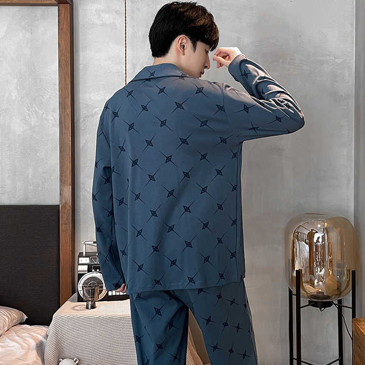 Spring and autumn men's cotton night suit jacket. 