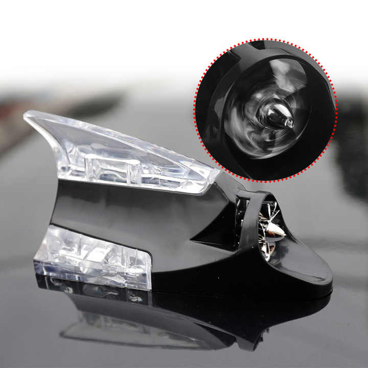 Car Wind Wave Shark Fin Tail Light Taillight Antenna Power Tail Light Car Decoration Colorful LED Light 