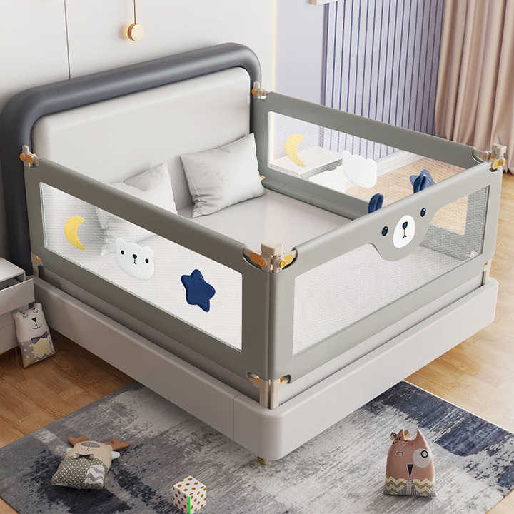 قضبان سرير بسرير حديدي بارتفاع قابل للتعديل للأطفال الرضع Adjustable Height Iron Bed Rails for Infants
