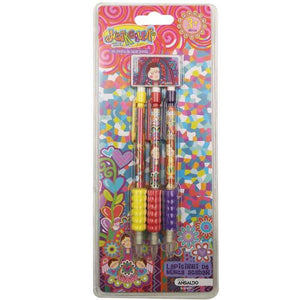 3-Piece Kids Movable Mechanical Pencil Set with Eraser in Clamshell Package - Pencils with Eraser Stationery 